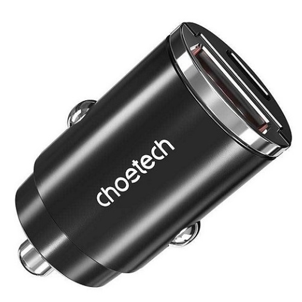 Charger CHOETECH USB-C, USB-A: 12-24V, 30W, QC3.0+ PD3.0